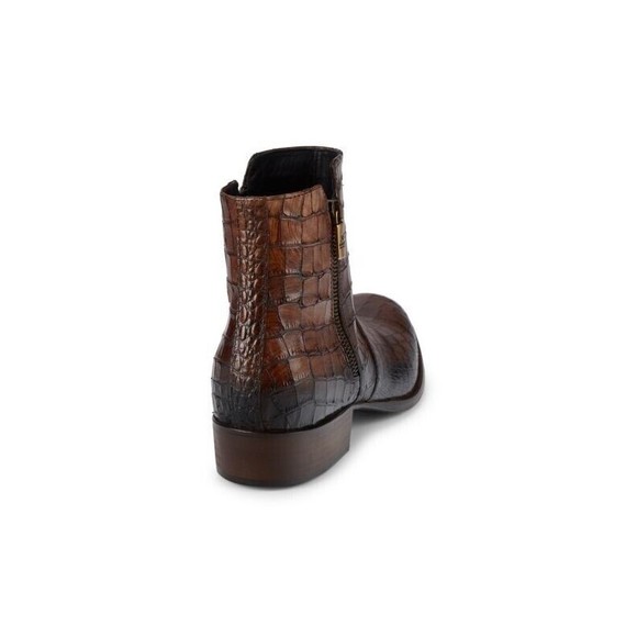 JO GHOST NWOB Croc Embossed Leather Side Zip Boots Size 46 $575.00 main image 15